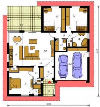 Plan de sol du rez-de-chaussée - BUNGALOW 138